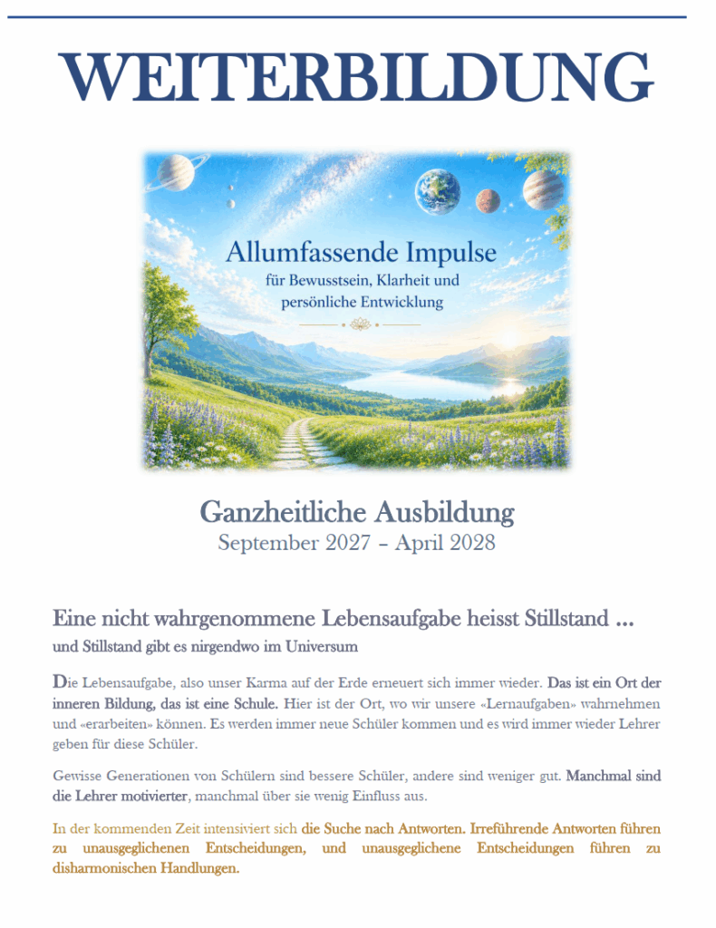 Weiterbildung 2027 - 2028